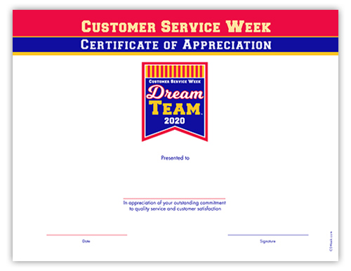 customer service week certificates of appreciation pkg of 15 appreciation certificate